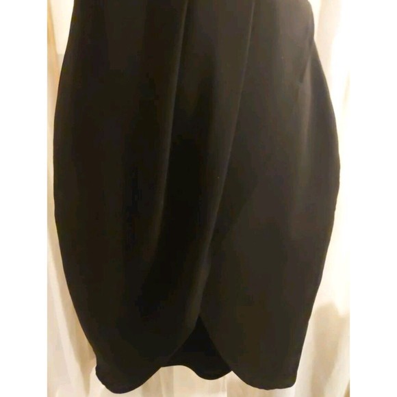 Discovery Black Bodycon Asymmetrical Hem Halter Dress Sz S - Picture 3 of 10